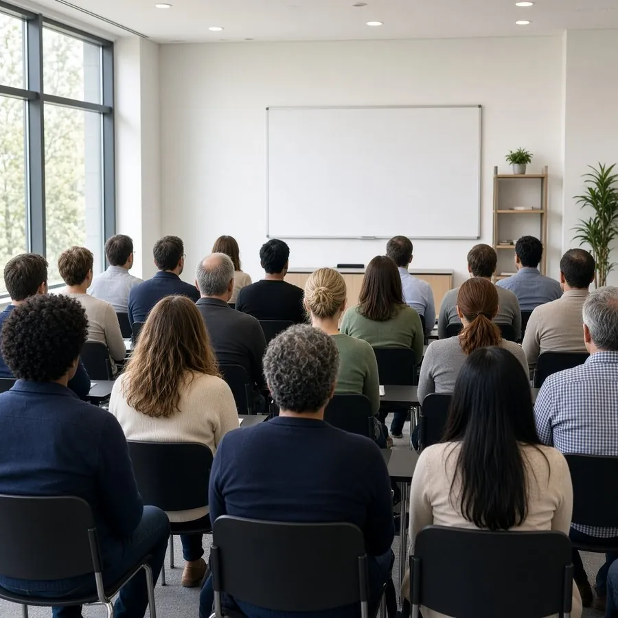 A training room, seen from the back