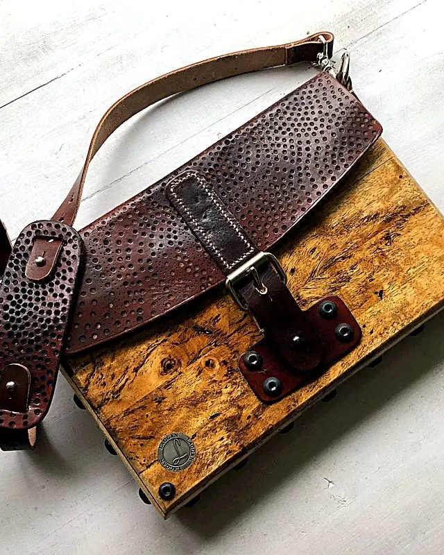 A handcrafted leather bag